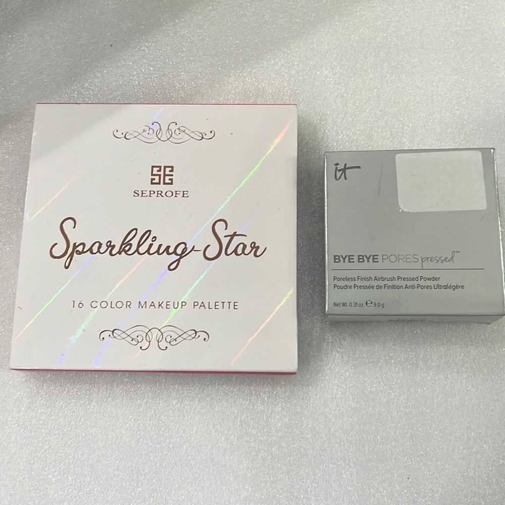 Makeup Palette and bye bye pores pressed $25